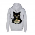 Unisex Pullover Hoodie MOLECULE® 332 RAMEN CAT DTF Print Cotton Blend 300 Gsm Regular Fit Sport Grey