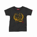 Kids Short Sleeve T-Shirt MOLECULE® GOLDEN NINJA Cotton Black