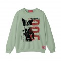 Sweatshirt MOLECULE® 331 MOLECULE DOG Print Cotton Blend 300 Gsm Regular Fit Sage