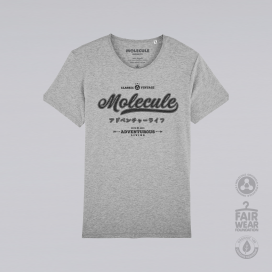 Unisex Short Sleeves T-shirt MOLECULE® Scoop Neck Vintage Print Organic Cotton