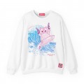 Sweatshirt MOLECULE® 331 SURFER CAT DTF Front Cotton Blend 300 Gsm White