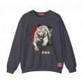 Sweatshirt MOLECULE® 331 WHITE TIGER DTF Front Cotton Blend 300 Gsm Dark Grey