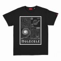 Unisex Short Sleeves T-shirt MOLECULE® 1100 WARP Round Neck Cotton 150 Gsm Regular Fit Black
