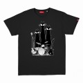 Unisex Short Sleeves T-shirt MOLECULE® 1100 CAT BAND Round Neck Cotton 150 Gsm Regular Fit Black