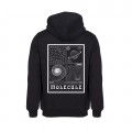 Unisex Pullover Hoodie MOLECULE® 777 WARP Cotton Blend 320 Gsm Regular Fit Black
