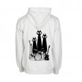 Unisex Zip Hoodie MOLECULE® 778 CAT BAND Cotton Blend 320 Gsm Regular Fit Off White