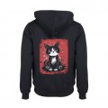 Unisex Zip Hoodie MOLECULE® 778 KITTEN Cotton Blend 320 Gsm Regular Fit Black