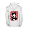 Unisex Zip Hoodie MOLECULE® 778 KITTEN Cotton Blend 320 Gsm Regular Fit Off White