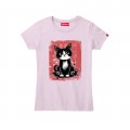Women Short Sleeve T-Shirt MOLECULE® 1110 KITTEN Cotton 150 Gsm Regular Fit Pink