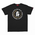 Unisex Short Sleeves T-Shirt MOLECULE® 1100 BBRDH GOLDEN Front Back Print Cotton 150 Gsm Regular Fit Black