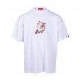 Premium Loose Unisex Short Sleeves T-shirt MOLECULE® RED KOI EMBROIDERY 9901 Organic Cotton 220 Gsm Loose Fit White