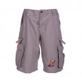 Cargo Shorts MOLECULE® 50007 GOLDEN KOI Embroidery Canvas Zipper Regular Fit Grey