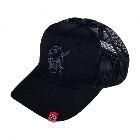 Jockey Hat MOLECULE® Oni Embroidery Black 100% Recycled Polyester