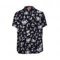 Shirt Blackboard Print Viscose Short Sleeves Black