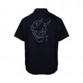 Overshirt MOLECULE® 53002 ONI EMBROIDERY Short Sleeves Rip Stop Black