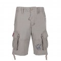 Cargo Shorts MOLECULE® 54001 ONI Embroidery Canvas Worn Out Look Regular Fit Beige