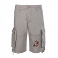 Cargo Shorts MOLECULE® 54001 GOLDEN KOI Embroidery Canvas Worn Out Look Regular Fit Beige