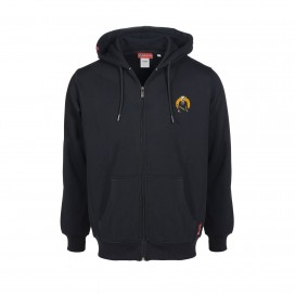 Unisex Zip Hoodie MOLECULE® 778 UNDER DOG Cotton Blend 320 Gsm Regular Fit Black