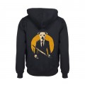 Unisex Zip Hoodie MOLECULE® 778 UNDER DOG Cotton Blend 320 Gsm Regular Fit Black
