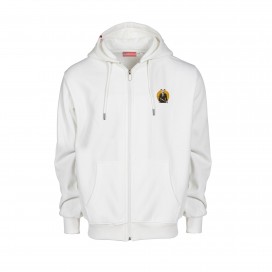 Unisex Zip Hoodie MOLECULE® 778 UNDER DOG Cotton Blend 320 Gsm Regular Fit Off White