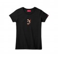 Women Short Sleeve T-Shirt MOLECULE® 1110 SMALL KOI I Cotton 150 Gsm Regular Fit Black