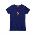 Women Short Sleeve T-Shirt MOLECULE® 1110 SMALL KOI I Cotton 150 Gsm Regular Fit Indigo