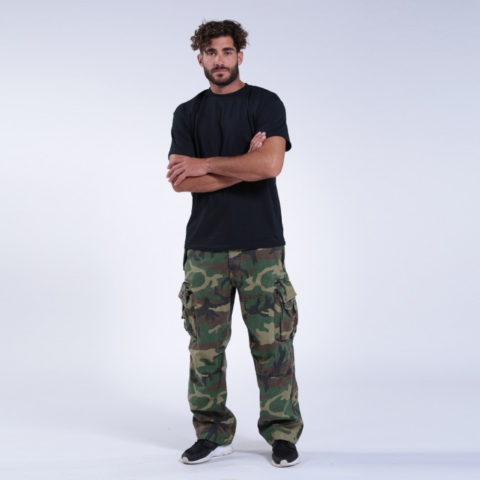 Cargo Pants MOLECULE® 45019 Canvas Zipper Cap Pockets Loose Fit