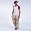 Cargo Pants MOLECULE® 45019 Canvas Zipper Cap Pockets Loose Fit Camo Beige