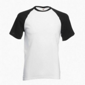 Unisex Short Sleeves T-Shirt 02045 Baseball Cotton 160 Gsm Regular Fit White/Black
