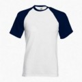 T-Shirt 02045 Baseball Cotton 160 Gsm Regular Fit White/Navy