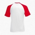 T-Shirt 02045 Baseball Cotton 160 Gsm Regular Fit White/Red