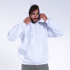 Pullover Fluffy Hoodie MLC 00043 Cotton Blend 320 Gsm Regular Fit White