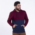 Pullover Hoodie Double 02042 MLC Cotton Blend 275 Gsm Slim Fit Bordeaux/Navy