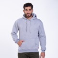 Pullover Hoodie Fluffy MOLECULE® 00043 Cotton Blend 320 Gsm Regular Fit Ανοκτό Γκρί