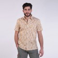 Shirt JOIN CLOTHES Floral Print Short Sleeves Cotton Beige