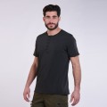 T-Shirt 5501 Henley Cotton 180 Gsm Regular Fit Unisex Black