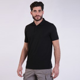 Unisex Short Sleeves T-shirt 2200 Pique Knit Polo Cotton 190 Gsm Regular Fit Black
