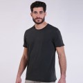 Unisex Short Sleeves T-Shirt MOLECULE® 5500 Round-Neck Cotton 180 Gsm Regular Fit Black