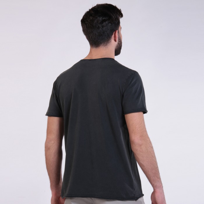 Plain Men Black 180 GSM Cotton Round Neck T-shirt