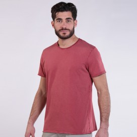 Unisex Short Sleeves T-Shirt MOLECULE® 5500 Round-Neck Organic Cotton 180 Gsm Regular Fit Burgundy