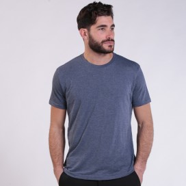 Unisex Short Sleeves T-Shirt MOLECULE® 1500 Round Neck Cotton Blend 150 Gsm Regular Fit Indigo