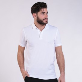Unisex Short Sleeves T-shirt 2200 Pique Knit Polo Cotton 190 Gsm Regular Fit White