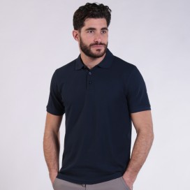 Unisex Short Sleeves T-shirt 2200 Pique Knit Polo Cotton 190 Gsm Regular Fit Navy