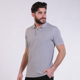Unisex Short Sleeves T-shirt 2200 Pique Knit Polo Cotton 190 Gsm Regular Fit Light Grey