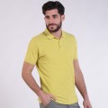 Unisex Short Sleeves T-shirt 2200 Pique Knit Polo Cotton 190 Gsm Regular Fit Yellow