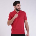 Unisex Short Sleeves T-shirt 2200 Pique Knit Polo Cotton 190 Gsm Regular Fit Red