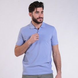 Unisex Short Sleeves T-shirt 2200 Pique Knit Polo Cotton 190 Gsm Regular Fit Light Sky