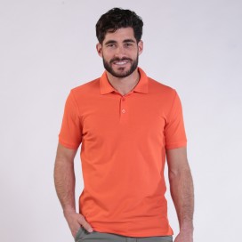 Unisex Short Sleeves T-shirt 2200 Pique Knit Polo Cotton 190 Gsm Regular Fit Orange
