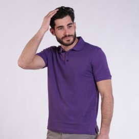 Unisex Short Sleeves T-shirt 2200 Pique Knit Polo Cotton 190 Gsm Regular Fit Purple