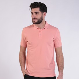 Unisex Short Sleeves T-shirt 2200 Pique Knit Polo Cotton 190 Gsm Regular Fit Salmon